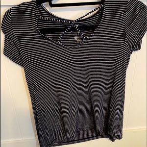 Soft & Sexy white and blue stripped tee